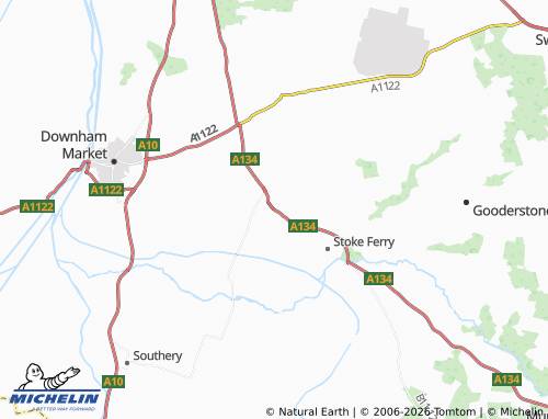 Carte MICHELIN Wereham - ViaMichelin