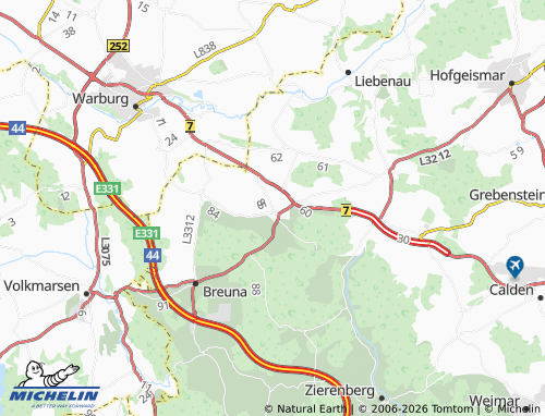 MICHELIN Oberlistingen map - ViaMichelin