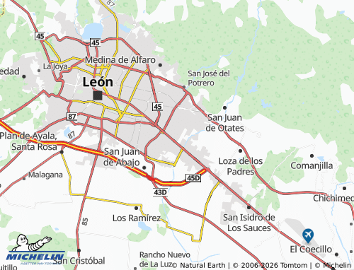 Mapa MICHELIN Haciendas de León - ViaMichelin
