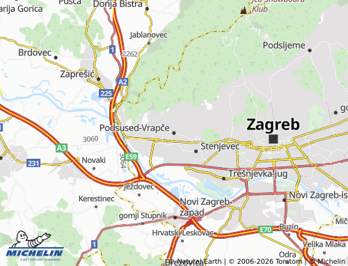 Mappa MICHELIN Podsused-Vrapče - ViaMichelin