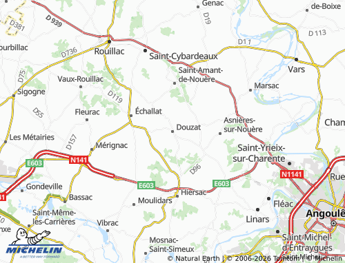 Mapa MICHELIN Douzat - ViaMichelin