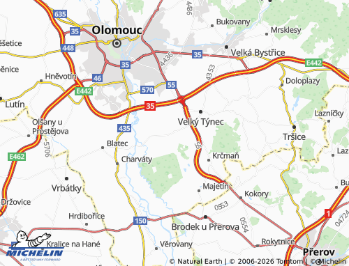 Mappa MICHELIN Grygov - ViaMichelin