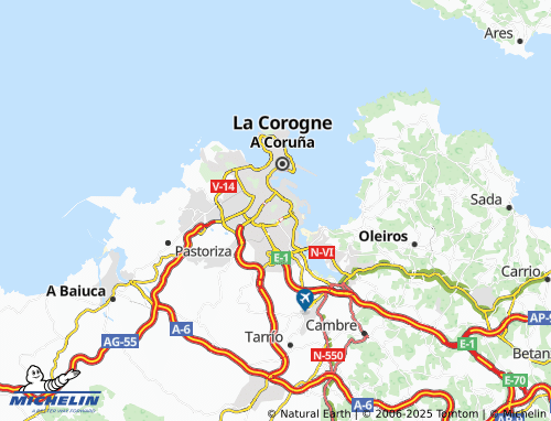 MICHELIN Oza (Santa María) map - ViaMichelin