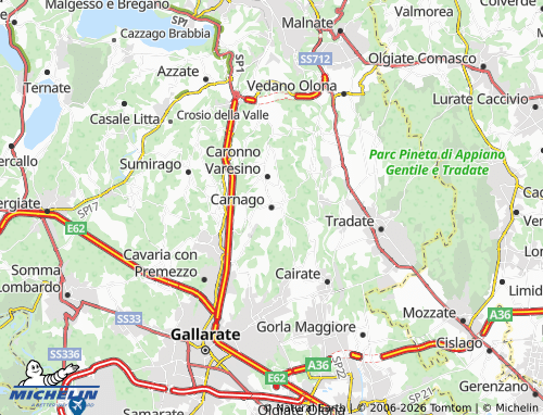 MICHELIN Carnago map - ViaMichelin