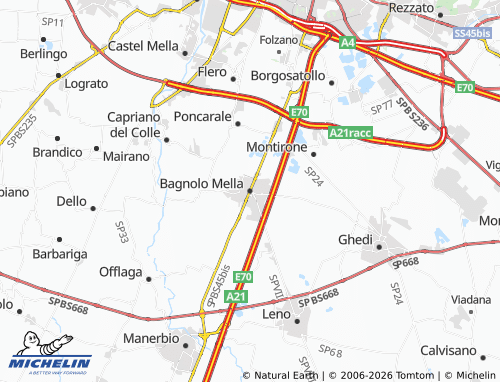 Mapa MICHELIN Bagnolo Mella - ViaMichelin