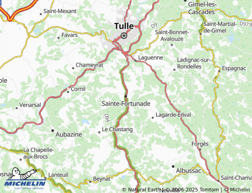 MICHELIN Sainte-Fortunade map - ViaMichelin