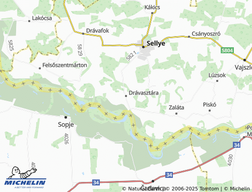 MICHELIN Drávasztára map - ViaMichelin