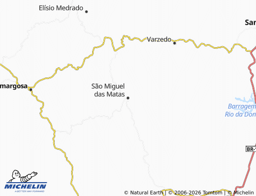 Mapa MICHELIN São Miguel das Matas - ViaMichelin