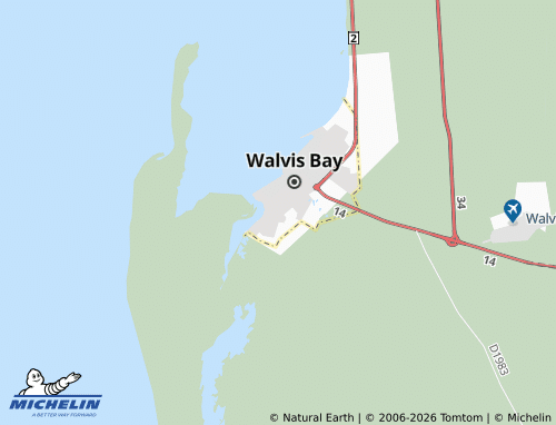 Mapa MICHELIN Walvis Bay Extension 10 - ViaMichelin
