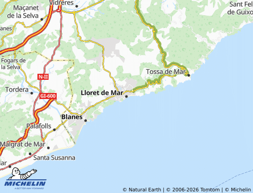 MICHELIN-Landkarte Lloret de Mar - ViaMichelin