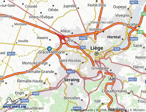Mappa MICHELIN Montegnée - ViaMichelin