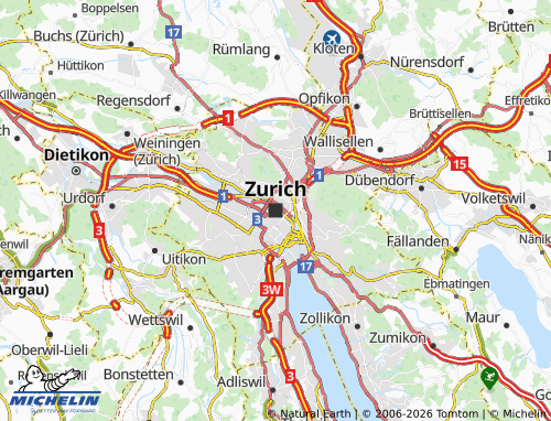 Carte MICHELIN Zurich - ViaMichelin