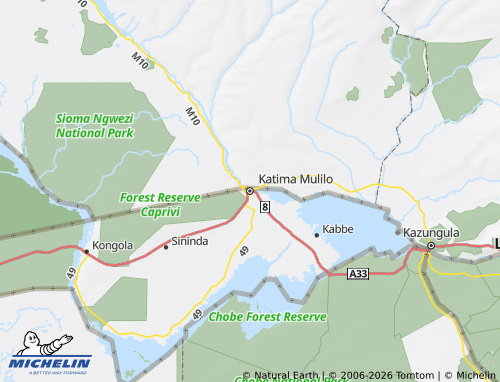 MICHELIN-Landkarte Katima Mulilo Rural - ViaMichelin