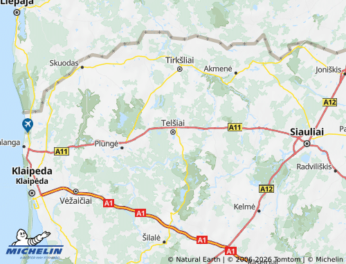 MICHELIN Telsiai Region map - ViaMichelin