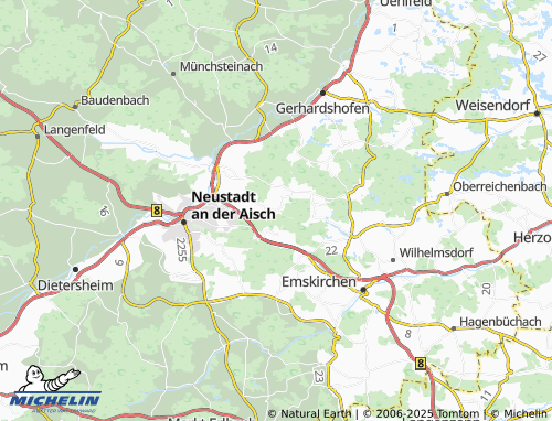 MICHELIN-Landkarte Obersachsen - ViaMichelin