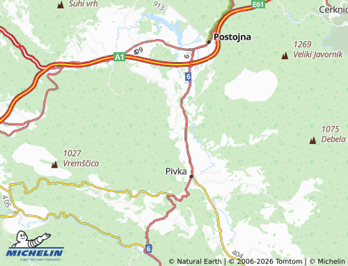 MICHELIN Slavina map - ViaMichelin