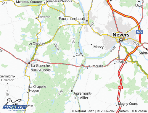 MICHELIN Cuffy map - ViaMichelin