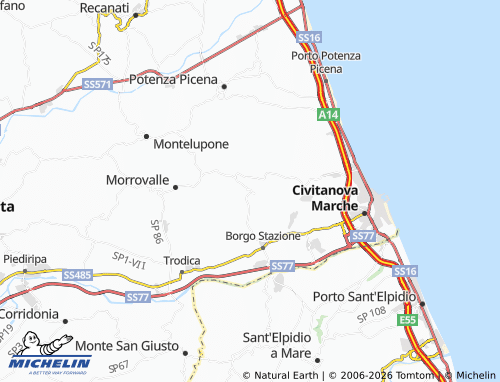 Mappa MICHELIN Montecosaro - ViaMichelin