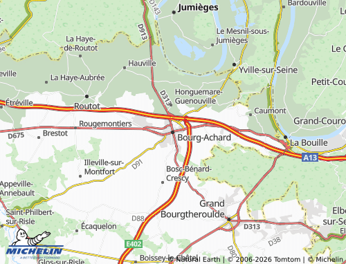 MICHELIN-Landkarte Bourg-Achard - ViaMichelin