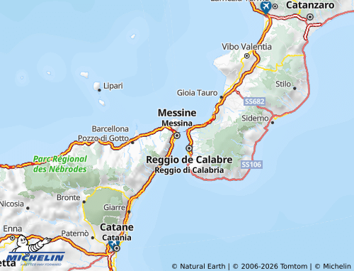 Kaart MICHELIN Messina - ViaMichelin