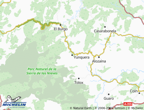 MICHELIN Yunquera map - ViaMichelin