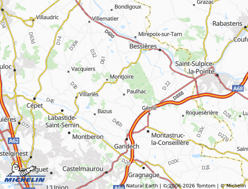Carte MICHELIN Paulhac - ViaMichelin