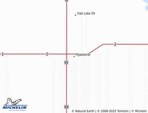 MICHELIN Pipestone map - ViaMichelin