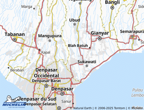 MICHELIN Singapadu Tengah map - ViaMichelin