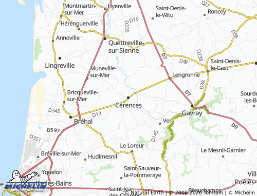 MICHELIN Cérences map - ViaMichelin