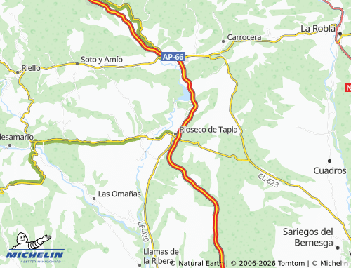 Mappa MICHELIN Rioseco de Tapia - ViaMichelin