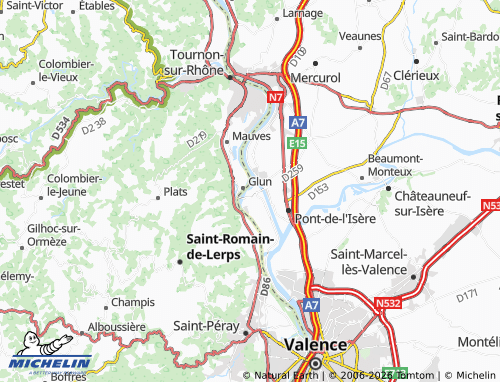 MICHELIN-Landkarte La Roche-de-Glun - ViaMichelin