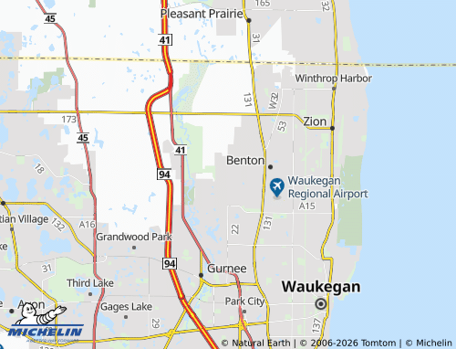 Mapa MICHELIN Wadsworth - ViaMichelin