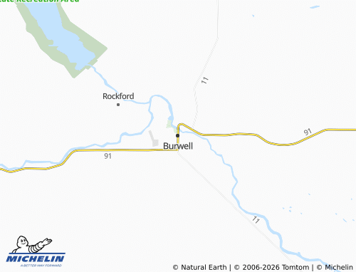 Carte MICHELIN Burwell - ViaMichelin