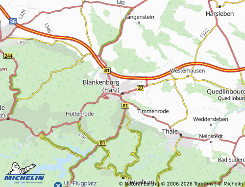 MICHELIN-Landkarte Blankenburg (Harz) - ViaMichelin