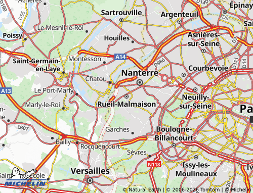 MICHELIN Rueil-Malmaison map - ViaMichelin