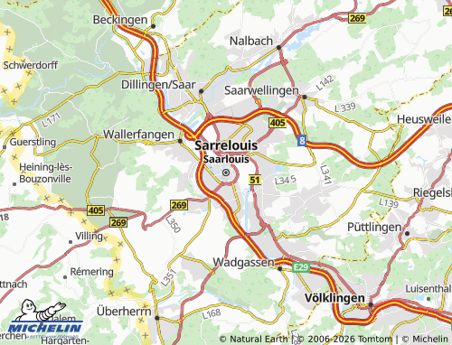 Mapa MICHELIN Saarlouis - ViaMichelin