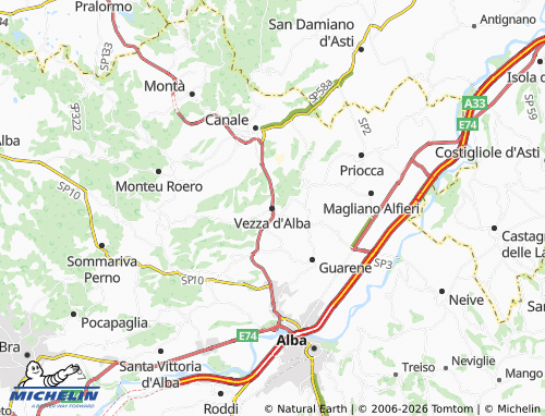 Mapa MICHELIN Vezza d'Alba - ViaMichelin