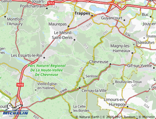 Carte MICHELIN Maincourt-sur-Yvette - ViaMichelin