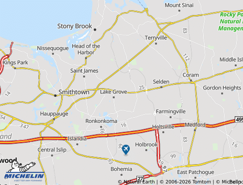 Mapa MICHELIN Centereach - ViaMichelin