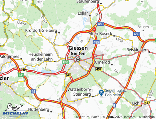 Mapa MICHELIN Giessen - ViaMichelin