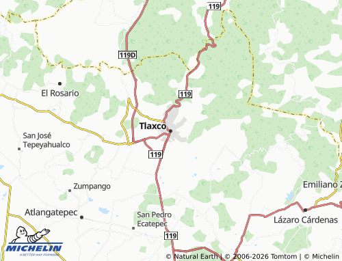 Mappa MICHELIN Tlaxco de Morelos - ViaMichelin