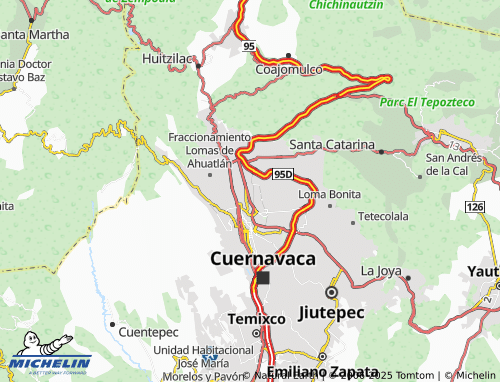 MICHELIN Prados de Cuernavaca map - ViaMichelin