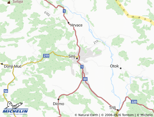 Kaart MICHELIN Sinj - ViaMichelin
