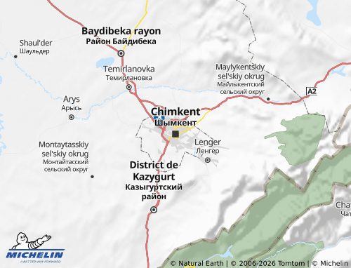 MICHELIN Shymkent map - ViaMichelin