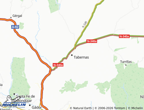 MICHELIN Tabernas map - ViaMichelin