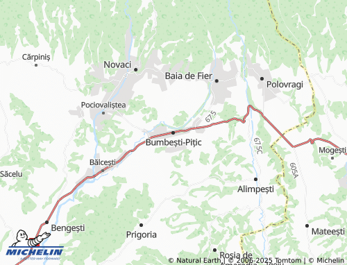 MICHELIN Bumbești-Pițic map - ViaMichelin