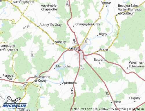 MICHELIN-Landkarte Gray-la-Ville - ViaMichelin