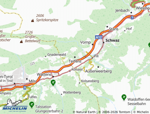 MICHELIN Terfens map - ViaMichelin