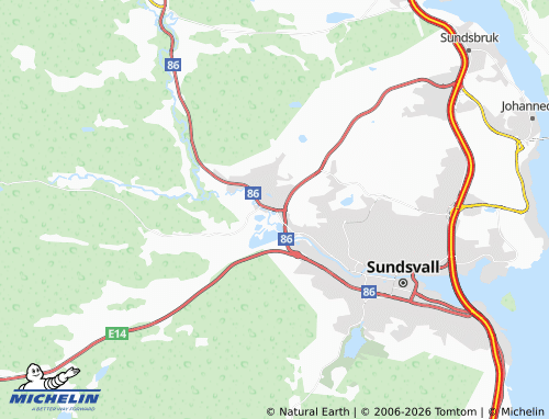 MICHELIN Bergsåker map - ViaMichelin