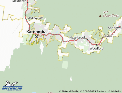 MICHELIN Kings Tableland map - ViaMichelin